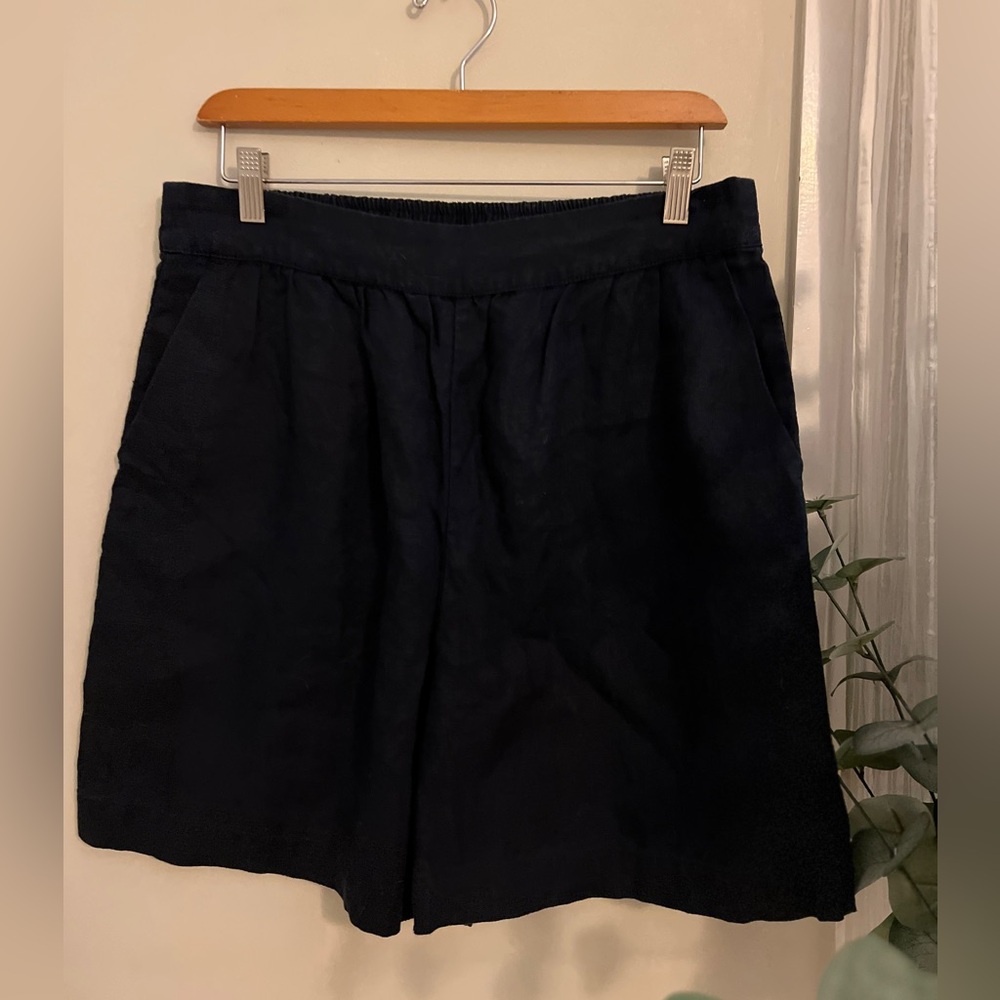 Boden Dark Blue Linen Women's Shorts